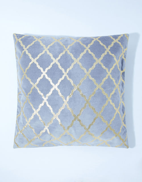 Foil Print Velvet Cushion