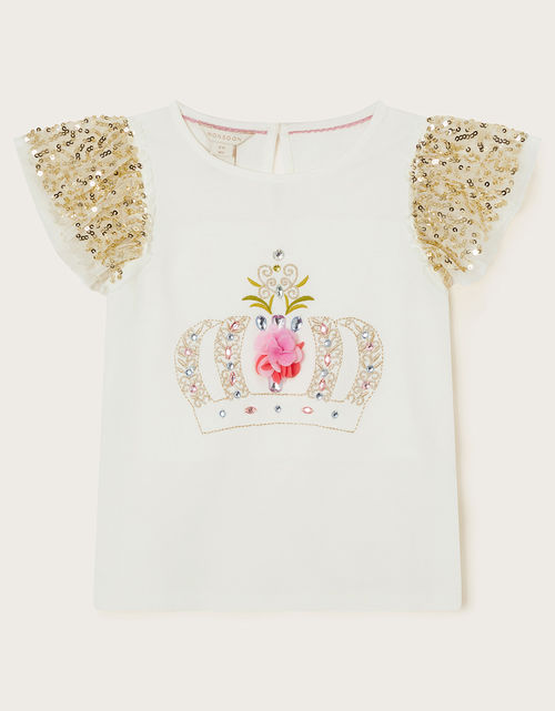 Crown Embellished T-Shirt...