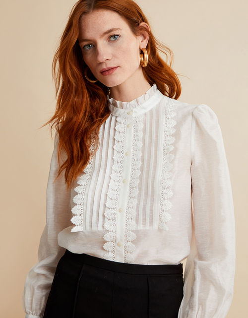 Perl Lace Blouse Ivory