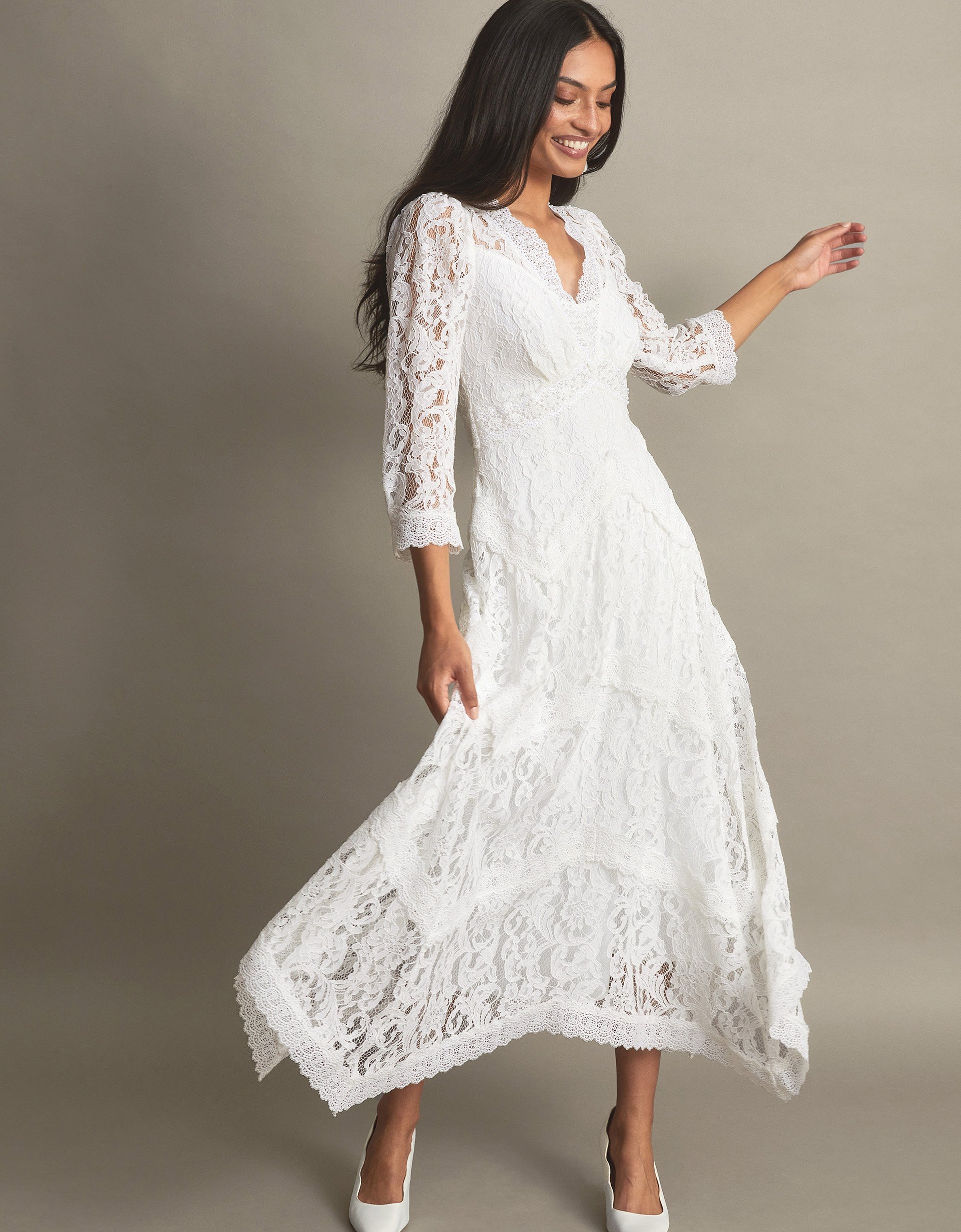 Lace hanky hem dress new arrivals