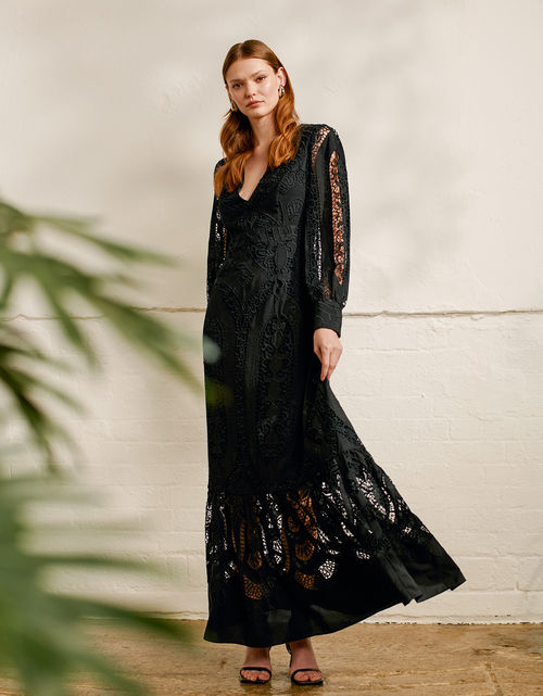 Harlow Lace Maxi Dress Black