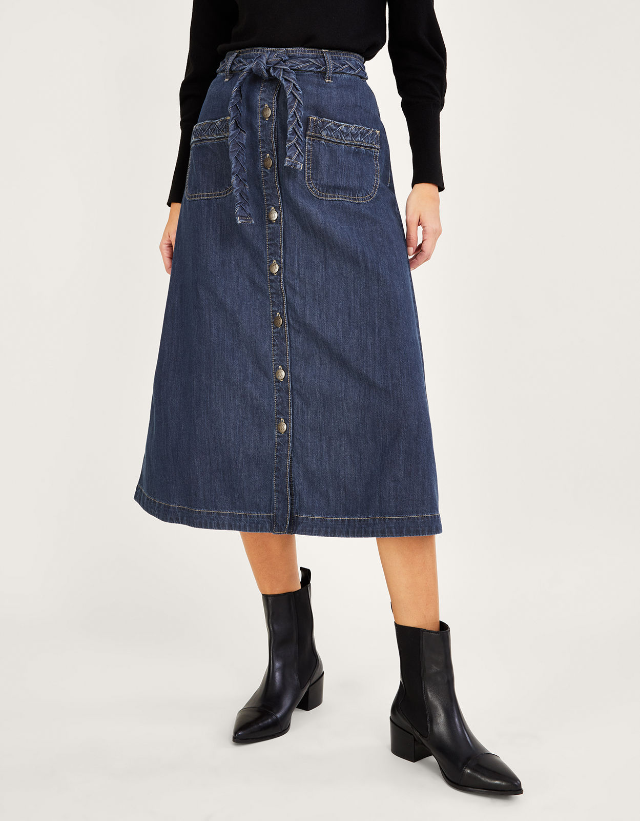 PixieGirl Petite Denim Midi Skirt | very.co.uk