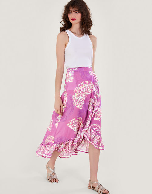 Mock Wrap Skirt in LENZING™ ECOVERO™ Purple | Compare | Buchanan Galleries