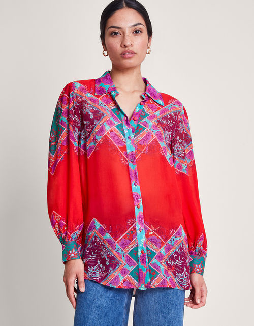 Tiffany Print Blouse Red