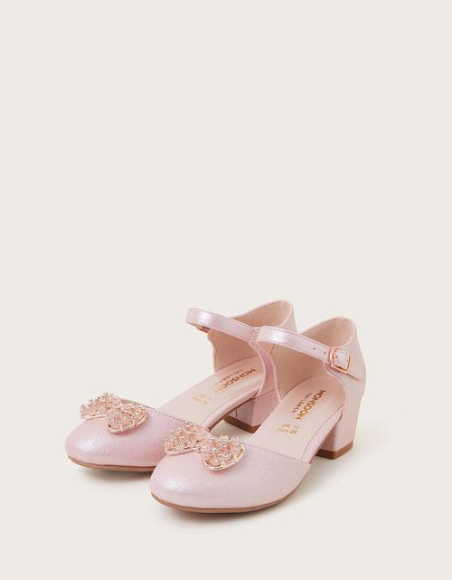 Flower Bow Two-Part Heels Pink