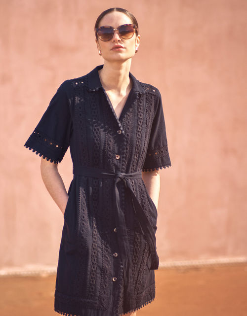 Amelia Shirt Dress Black