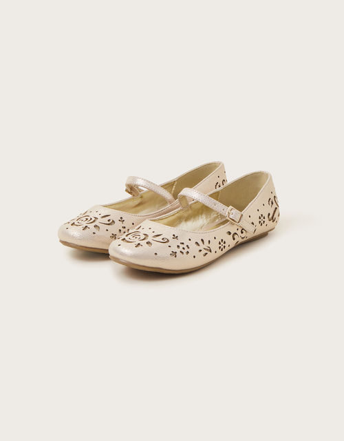 Cutwork Ballet Flats Gold