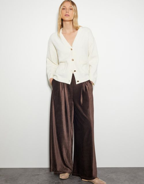 Shay Rib Velour Wide Leg...