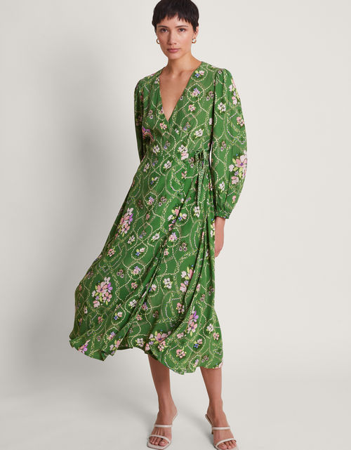 Ruched Jersey Dress Green