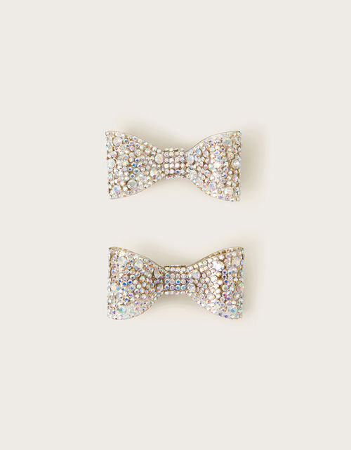 2-Pack Diamante Bow Clips