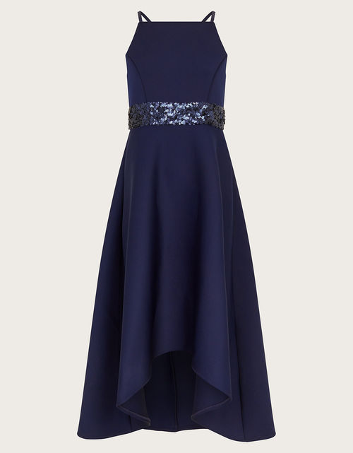 Sequin Scuba Prom Dress Blue