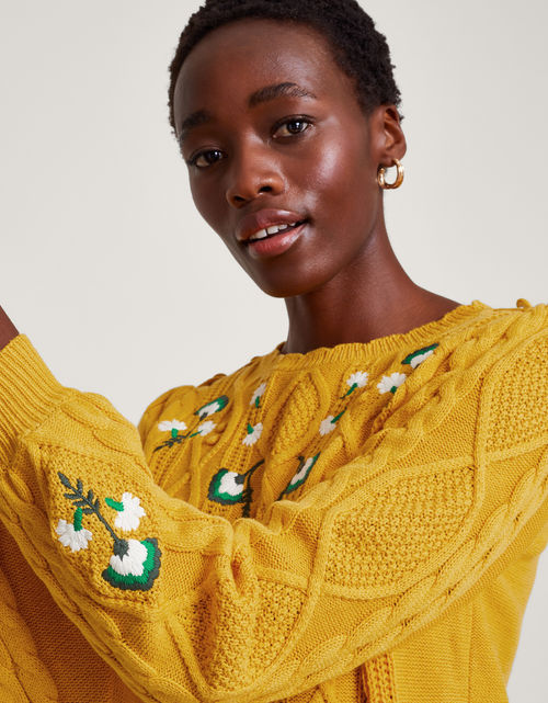 Etta Embroidered Jumper Yellow