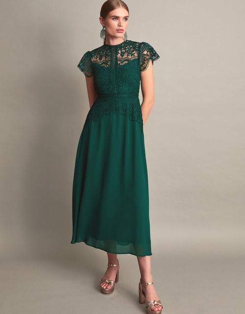 Monica Lace Midi Dress Green