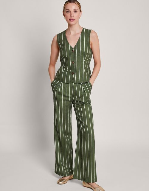 Susan Stripe Trousers Green
