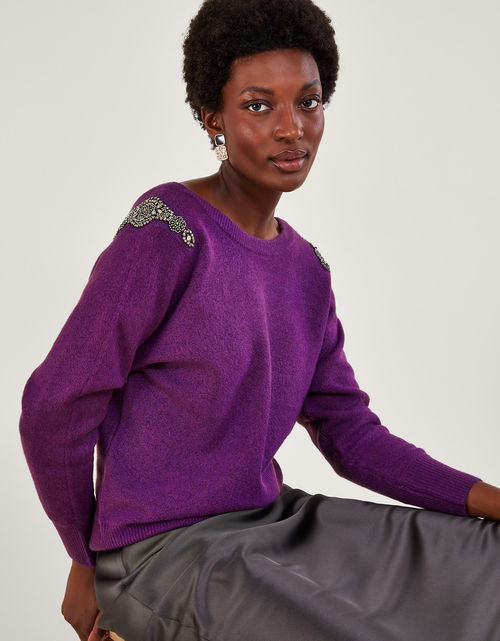 Aria Longline Jumper Purple