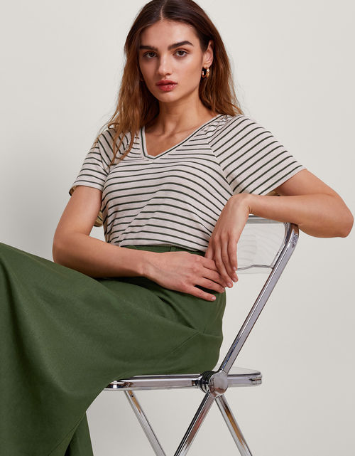 Saskia Stripe T-Shirt Green