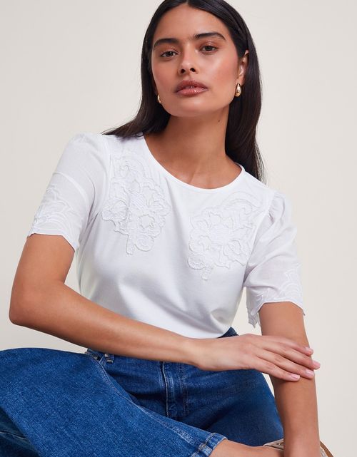 Tatianna Embellished T-Shirt Ivory