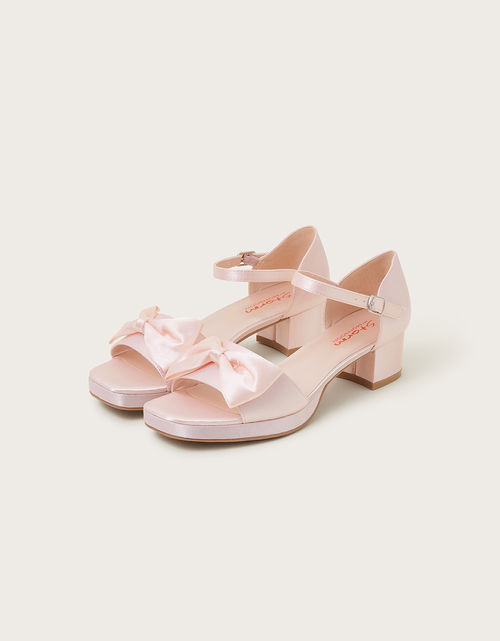 Satin Platform Sandals Pink