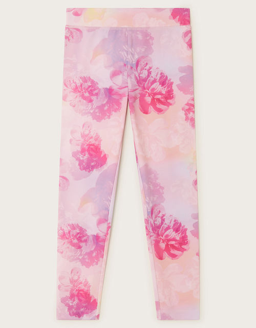 Floral Sketchy Swim Leggings Blue