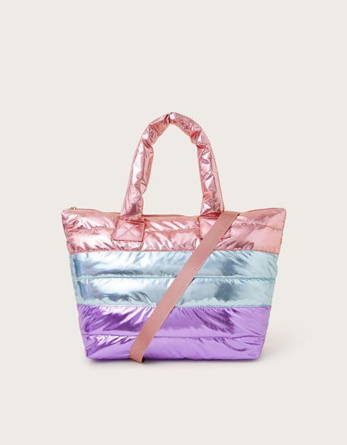 Metallic Stripe Quilted Tote...