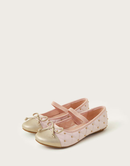 Studded Ballet Flats Pink