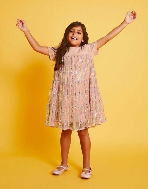 Jersey Sequin Tiered Dress...