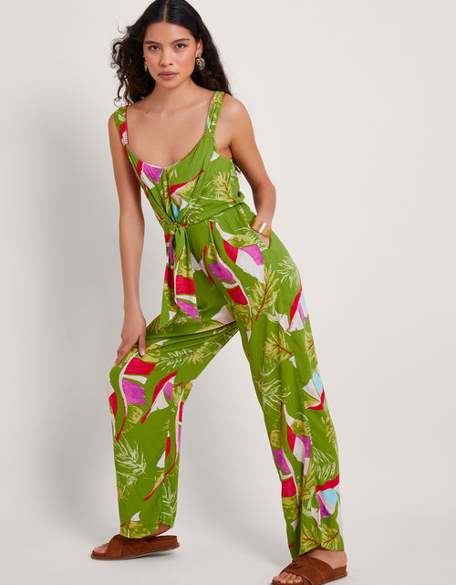 Amina Floral Jumpsuit Green