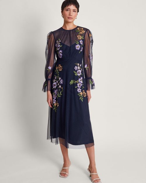 Tallulah and Hope Juliet Long Embroidered Dress Black