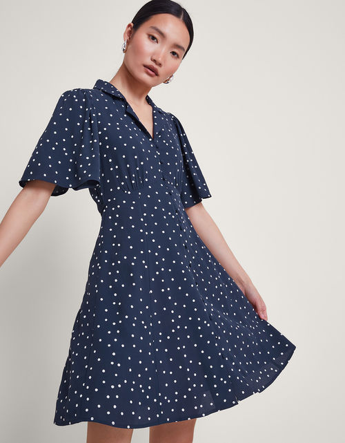 Shiloh Spot Dress Blue