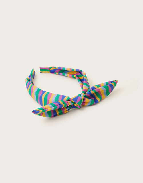 Rainbow Stripe Bow Headband