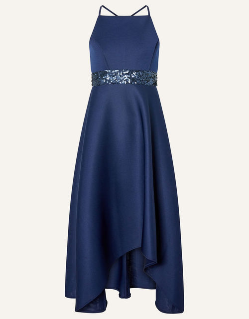 Sequin Scuba Prom Dress Blue