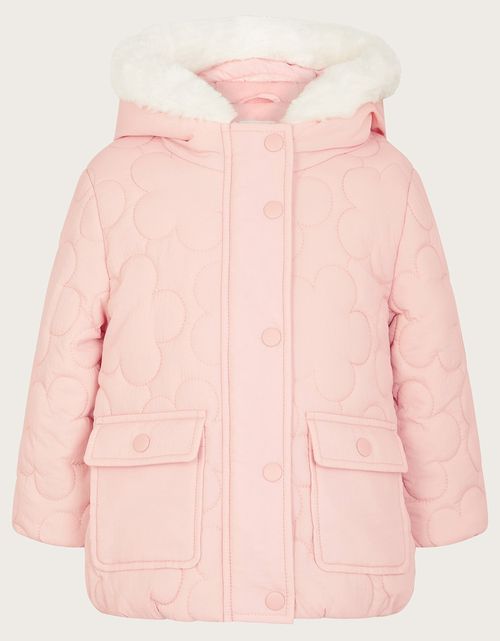 Baby Floral Quilted Coat Pink