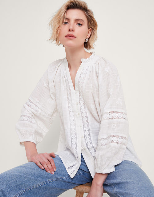 Tia Frill Blouse White