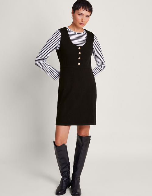 Phene Pinafore Dress Black