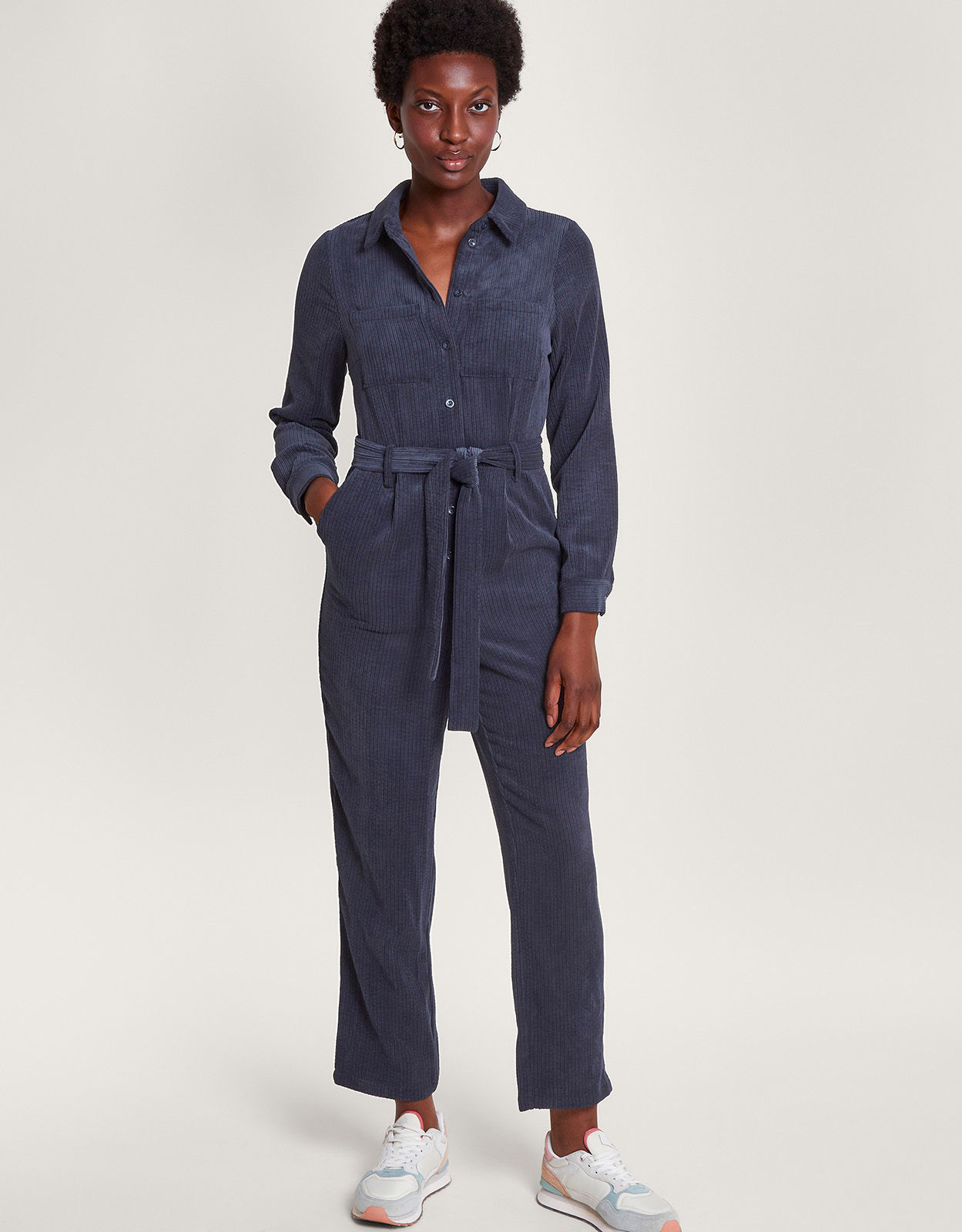 Blue cord jumpsuit outlet