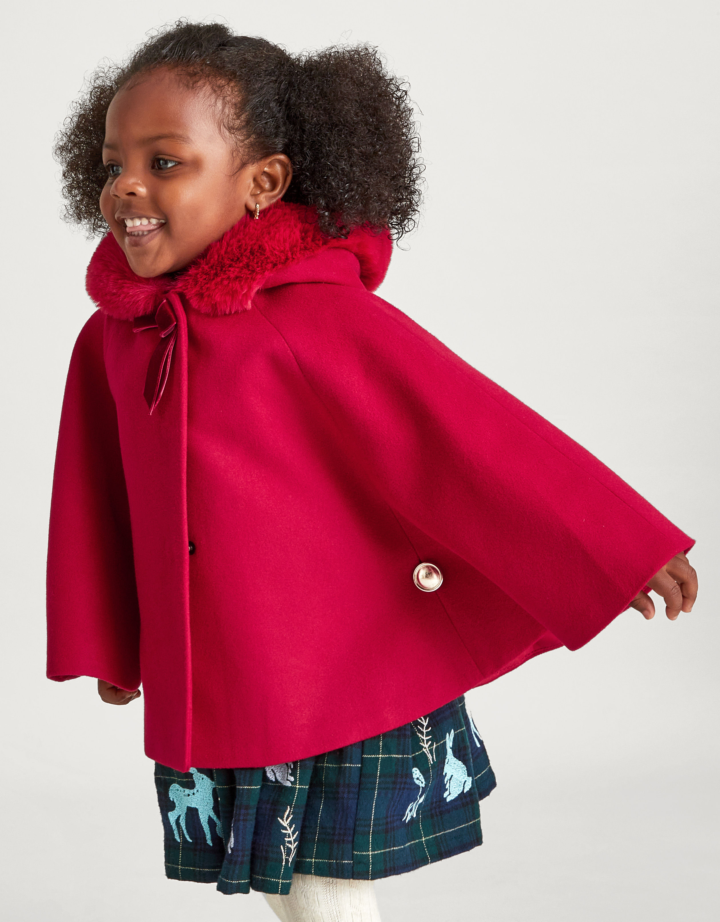 Faux fur hooded cape outlet