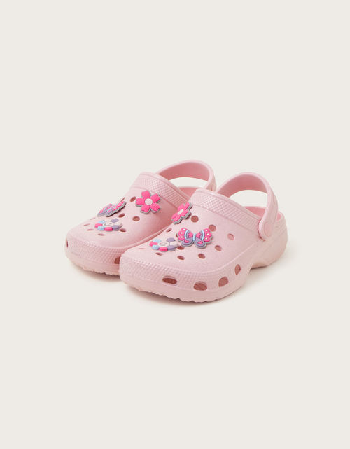 Glitter Butterfly Clogs Pink