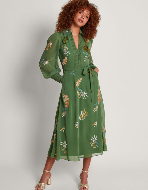 Erin Embroidered Shirt Dress...