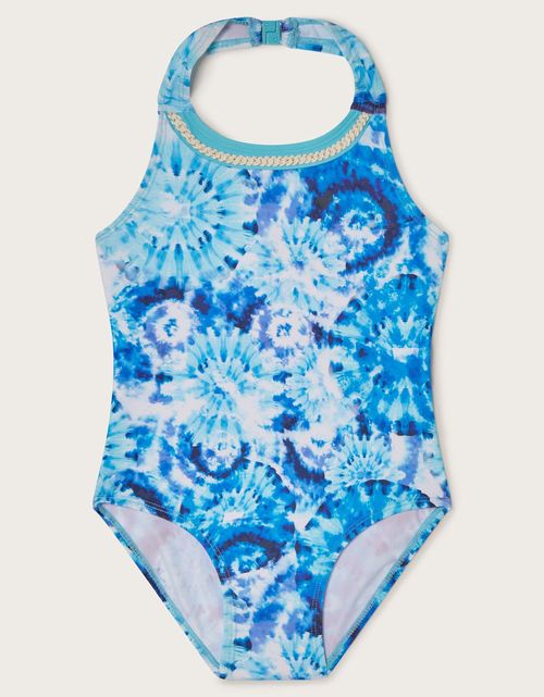 Tie Dye Crochet Swimsuit Blue