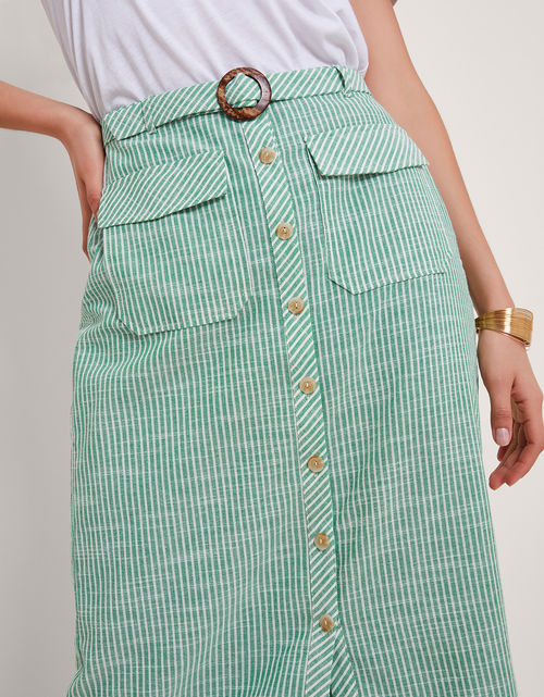 Athena Stripe Skirt Green