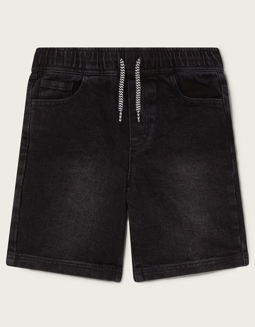 Denim Pull On Shorts Black