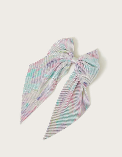 Rainbow Pleat Hair Bow Clip