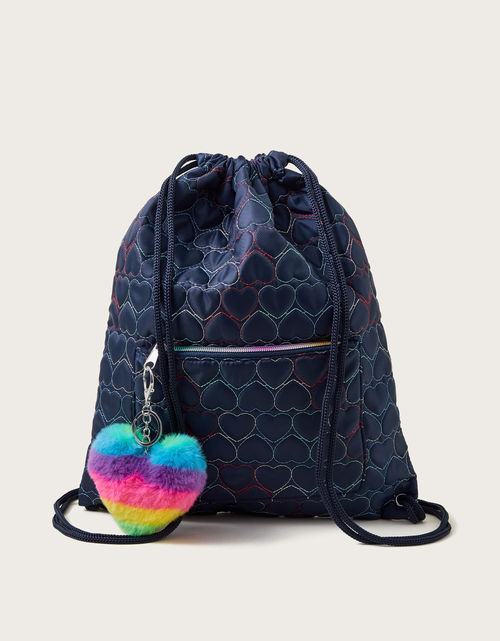 Quilted Heart Drawstring Bag