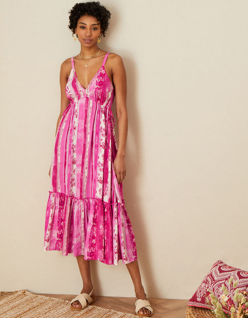 Monsoon Ikat Print Tiered Cami Dress