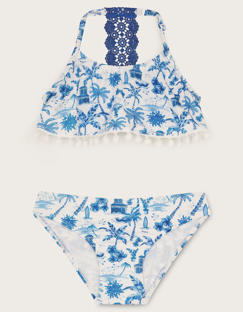 Resort Print Bikini Set Blue