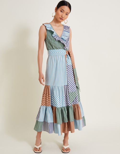 Carrie Stripe Ruffle Dress...