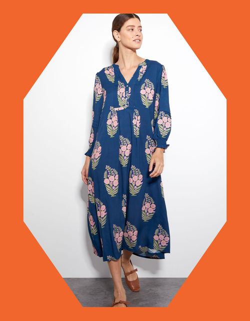 East Floral Print Midi Dress...