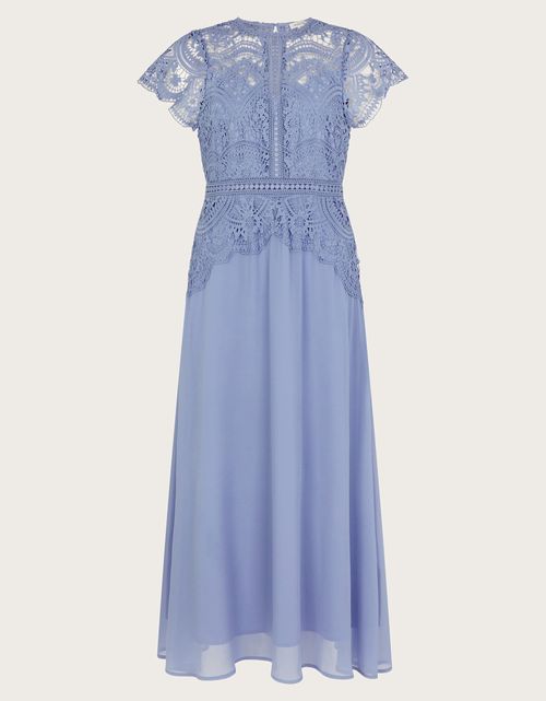 Monica Lace Midi Dress Blue