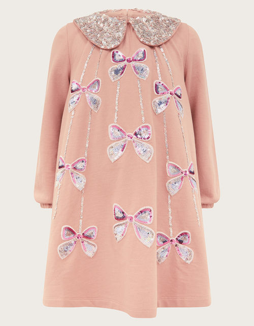 Sequin Bow Collar Sweat Dress...