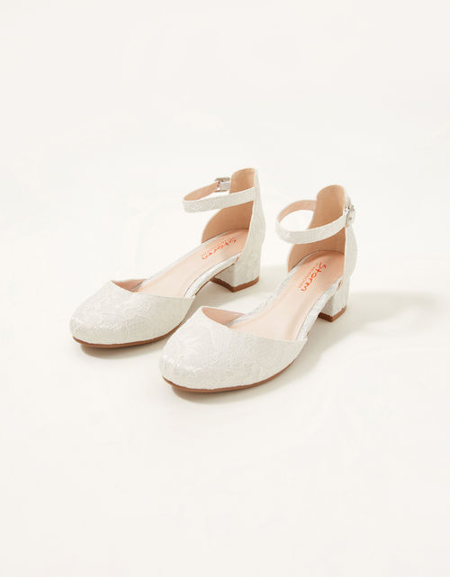 Lace Two-Part Heels Ivory